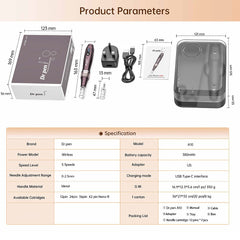 Dr.Pen A10 Professional Wireless Microneedling Pen with 12 Pcs Replacement Cartridges for Skin Care